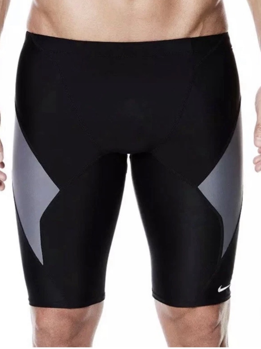 NWT Nike Swim Trunks NESS4039-001 Mens Victory Color Block Jammer, Black/Gray 34